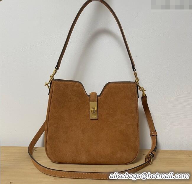 Popular Style Celine Small Camille16 Soft Bag in Suede 120693 Brown 2025