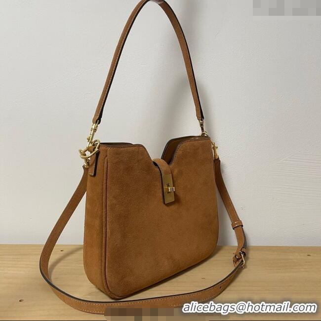 Popular Style Celine Small Camille16 Soft Bag in Suede 120693 Brown 2025