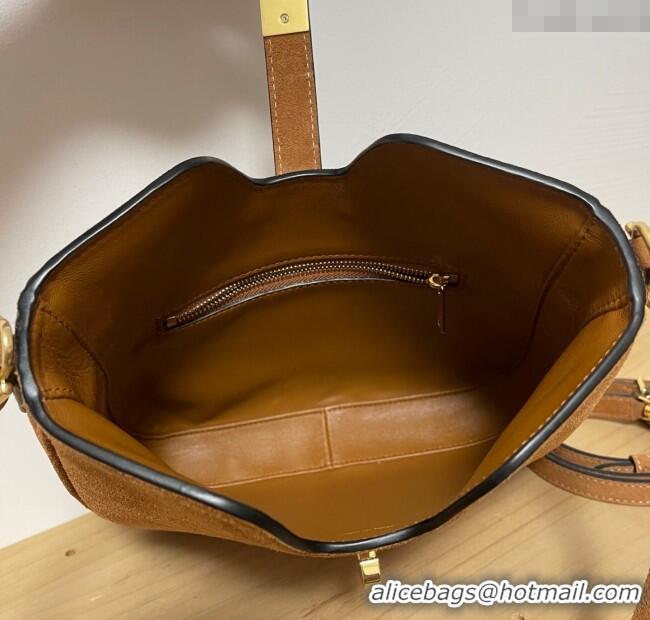 Popular Style Celine Small Camille16 Soft Bag in Suede 120693 Brown 2025