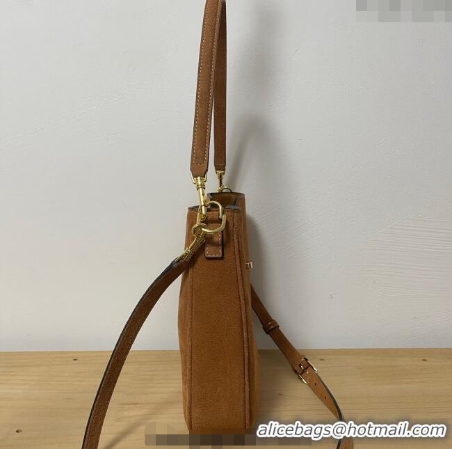 Popular Style Celine Small Camille16 Soft Bag in Suede 120693 Brown 2025