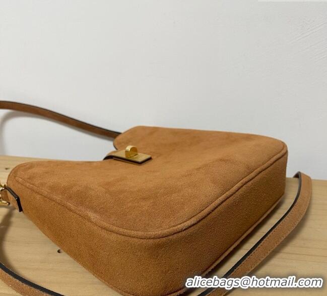 Popular Style Celine Small Camille16 Soft Bag in Suede 120693 Brown 2025