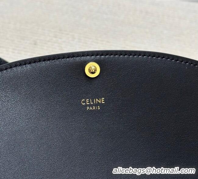 Market Sells Celine Duo Wallet On Strap Mini Bag in Shiny Calfskin 10P673 Black 2025