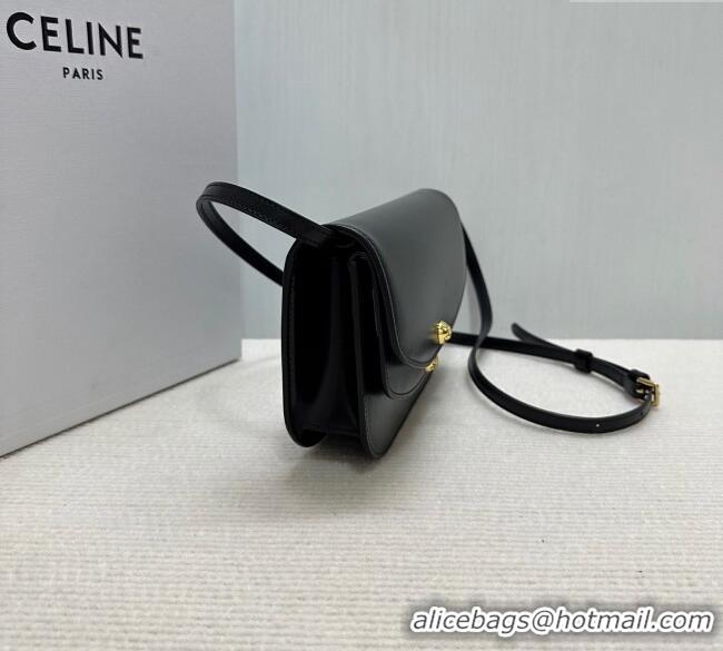 Market Sells Celine Duo Wallet On Strap Mini Bag in Shiny Calfskin 10P673 Black 2025