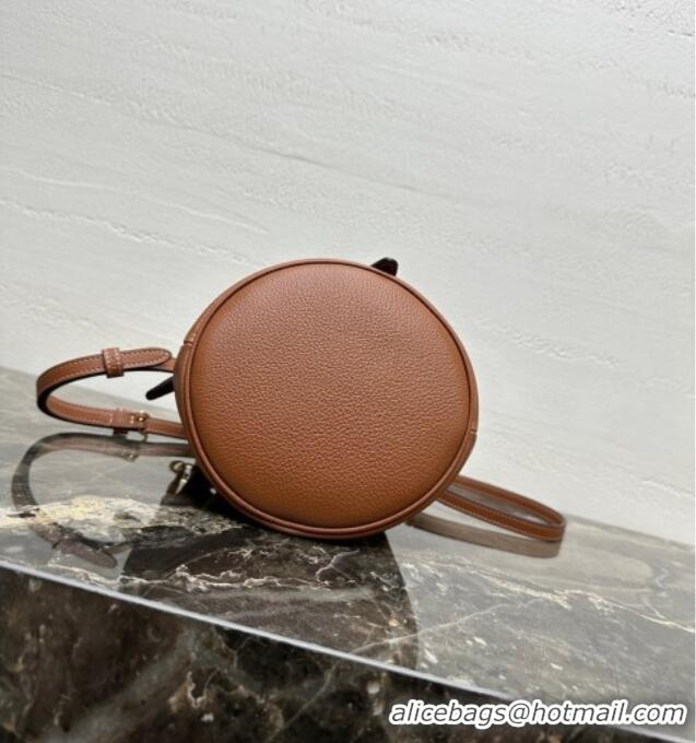 Spot Bulk Celine Teen Clara Bucket Bag in Supple Grained Calfskin 121673 Brown 2025