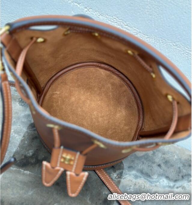 Spot Bulk Celine Teen Clara Bucket Bag in Supple Grained Calfskin 121673 Brown 2025