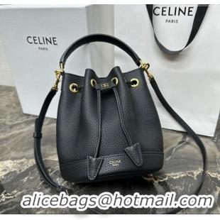 Market Sells Celine Teen Clara Bucket Bag in Supple Grained Calfskin 121673 Black 2025