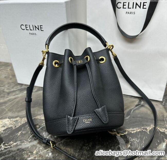 Market Sells Celine Teen Clara Bucket Bag in Supple Grained Calfskin 121673 Black 2025