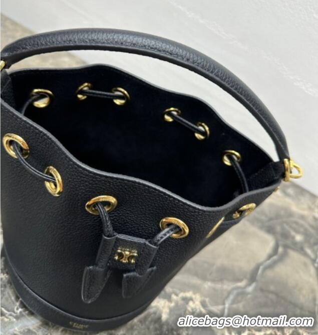 Market Sells Celine Teen Clara Bucket Bag in Supple Grained Calfskin 121673 Black 2025