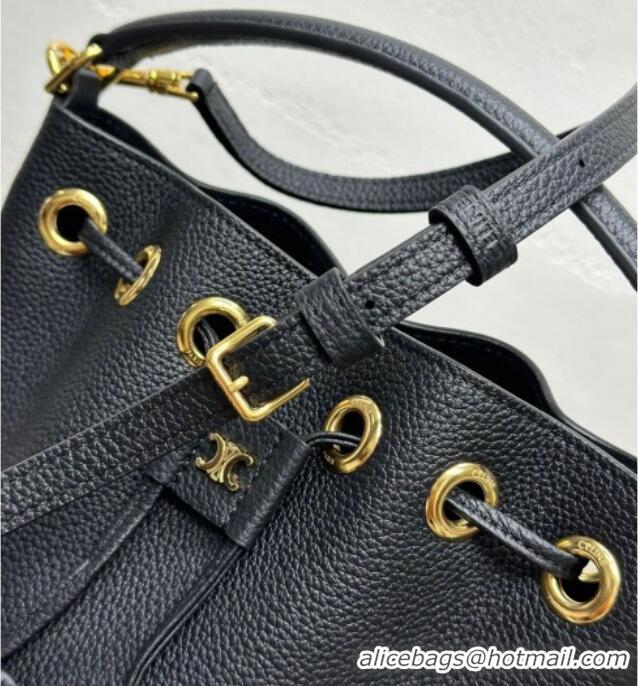 Market Sells Celine Teen Clara Bucket Bag in Supple Grained Calfskin 121673 Black 2025