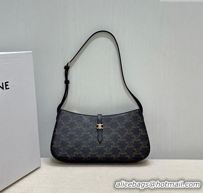 Discount Celine Tina Shoulder Bag in Triomphe Canvas 123052 Brown 2025