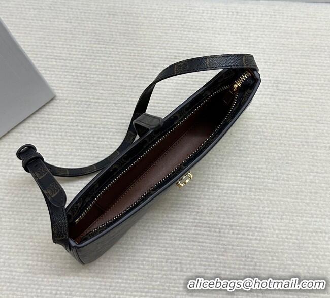 Discount Celine Tina Shoulder Bag in Triomphe Canvas 123052 Brown 2025