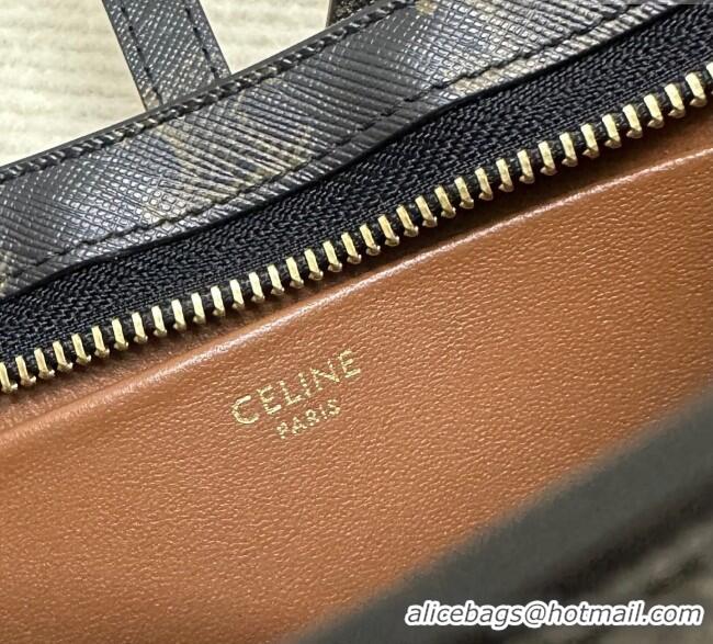 Discount Celine Tina Shoulder Bag in Triomphe Canvas 123052 Brown 2025