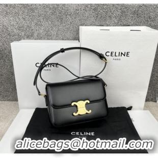 Spot Bulk Celine Teen Triomphe Bag in Shiny Calfskin 188423 Black 2025