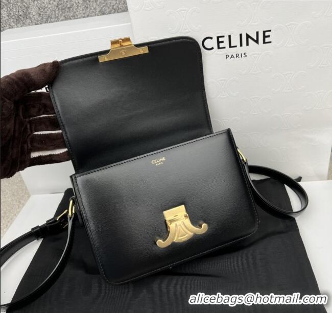 Spot Bulk Celine Teen Triomphe Bag in Shiny Calfskin 188423 Black 2025