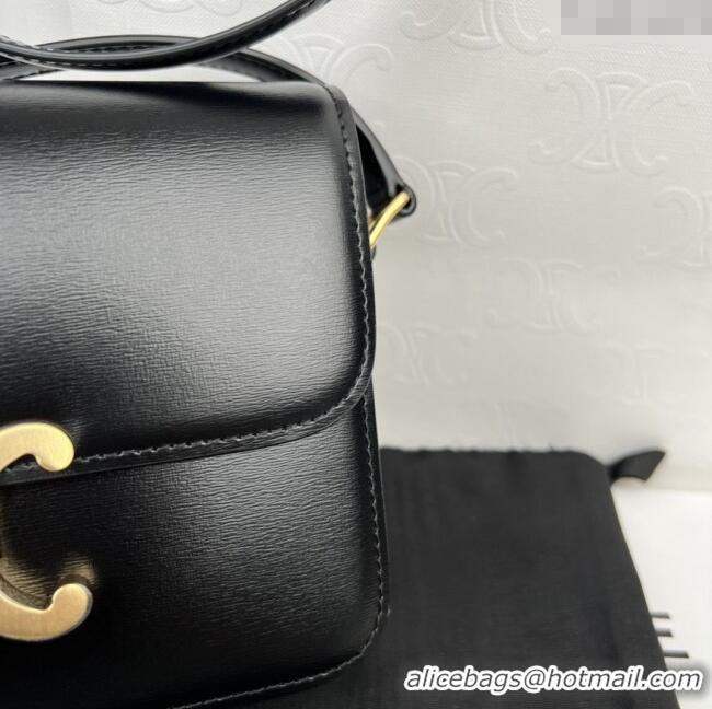 Spot Bulk Celine Teen Triomphe Bag in Shiny Calfskin 188423 Black 2025