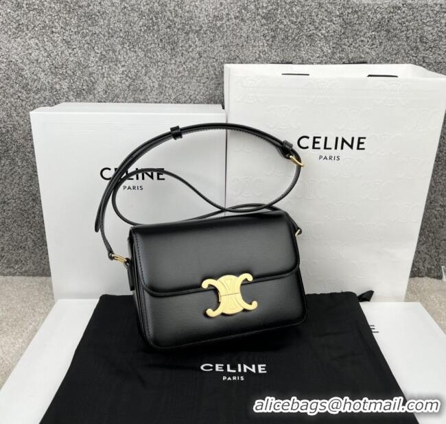 Spot Bulk Celine Teen Triomphe Bag in Shiny Calfskin 188423 Black 2025