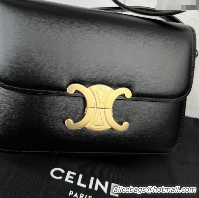 Spot Bulk Celine Teen Triomphe Bag in Shiny Calfskin 188423 Black 2025