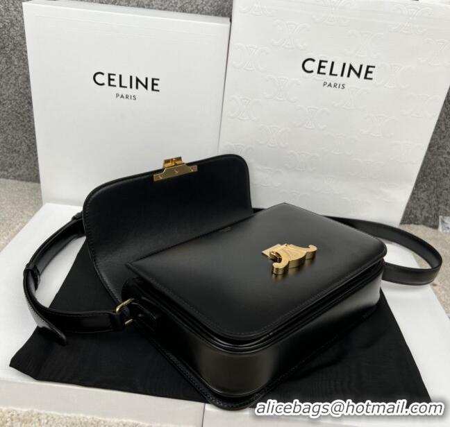 Buy Discount Celine Classique Triomphe Bag in Shiny Calfskin 187363 Black 2025