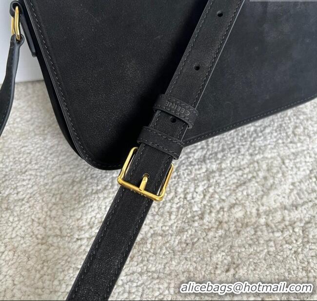 Spot Bulk Celine Classique Triomphe Shoulder Bag in Suede 187363 Black 2025