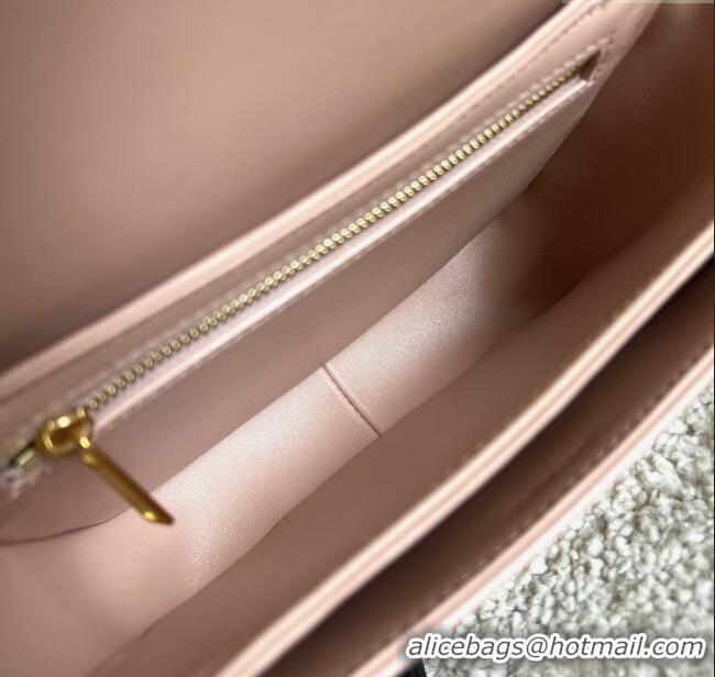 Luxury Cheap Celine Teen Triomphe Bag in Shiny Calfskin 188423 Light Peach Pink 2025