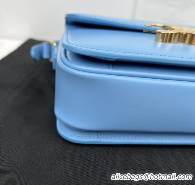 Spot Bulk Celine Teen Triomphe Bag in Shiny Calfskin 188423 Aqua Blue 2025