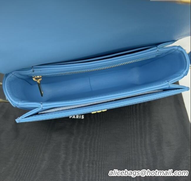 Spot Bulk Celine Teen Triomphe Bag in Shiny Calfskin 188423 Aqua Blue 2025