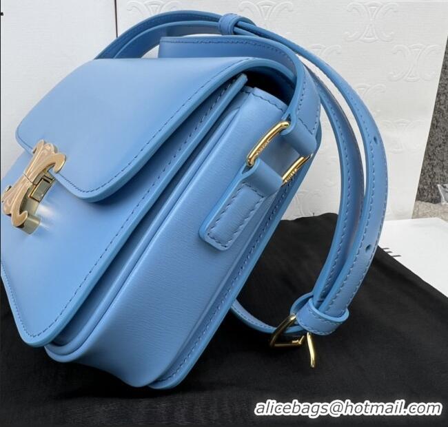 Spot Bulk Celine Teen Triomphe Bag in Shiny Calfskin 188423 Aqua Blue 2025