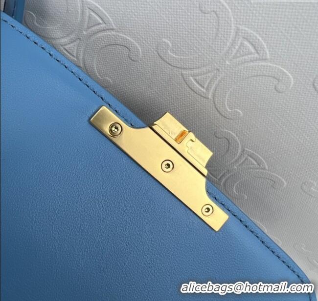 Spot Bulk Celine Teen Triomphe Bag in Shiny Calfskin 188423 Aqua Blue 2025