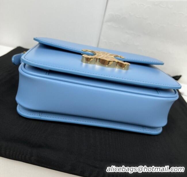 Top Grade Celine Classique Triomphe Bag in Shiny Calfskin 187363 Aqua Blue 2025