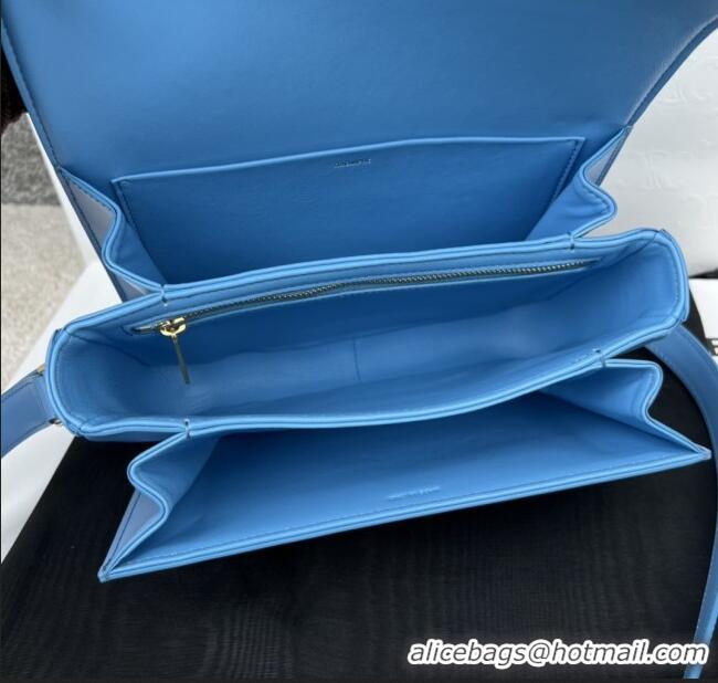 Top Grade Celine Classique Triomphe Bag in Shiny Calfskin 187363 Aqua Blue 2025