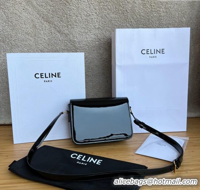 Shop Cheap Celine Teen Triomphe Bag in Patent Calfskin 188423 Black 2025