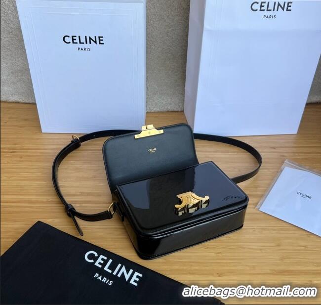 Shop Cheap Celine Teen Triomphe Bag in Patent Calfskin 188423 Black 2025
