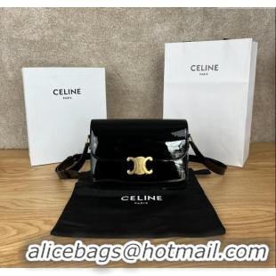 New Cheap Celine Classique Triomphe Bag in Patent Calfskin 187363 Black 2025