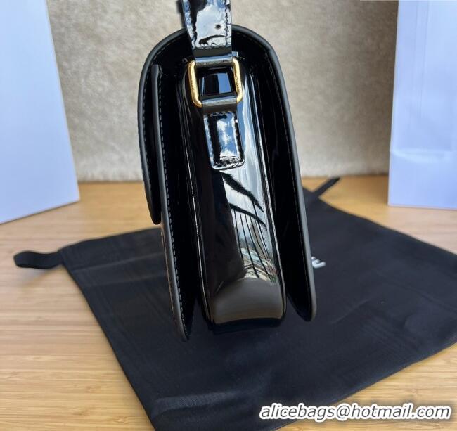 New Cheap Celine Classique Triomphe Bag in Patent Calfskin 187363 Black 2025