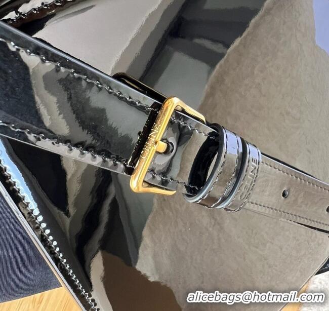 New Cheap Celine Classique Triomphe Bag in Patent Calfskin 187363 Black 2025