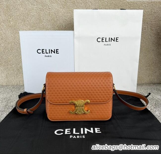 Discount Celine Teen Triomphe Bag in Triomphe Calfskin 188423 Brown 2025