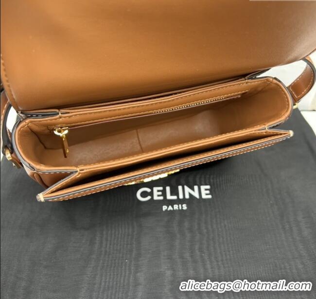 Market Sells Celine Teen Triomphe Bag in Canvas & Calfskin 188423 Brown 2025