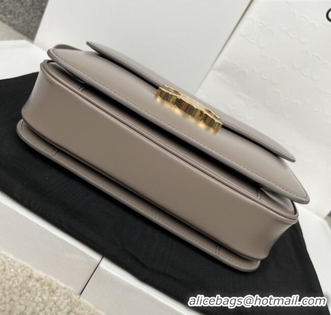 Modern Classic Celine Classique Triomphe Bag in Shiny Calfskin 187363 Pebble Grey 2025