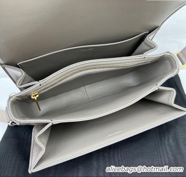Modern Classic Celine Classique Triomphe Bag in Shiny Calfskin 187363 Pebble Grey 2025