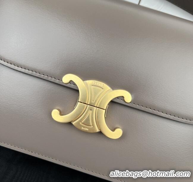 Modern Classic Celine Classique Triomphe Bag in Shiny Calfskin 187363 Pebble Grey 2025