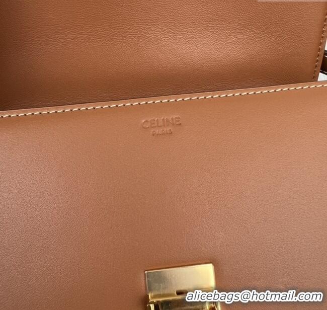 New Fashion Celine Teen Triomphe Bag in Shiny Calfskin 188423 Brown 2025