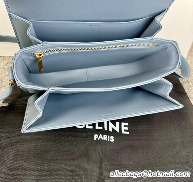 New Classic Celine Classique Triomphe Bag in Shiny Calfskin 187363 Grey-blue 2025