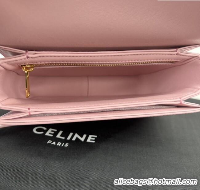 Original Cheap Celine Teen Triomphe Bag in Shiny Calfskin 188423 Sakura Pink 2025