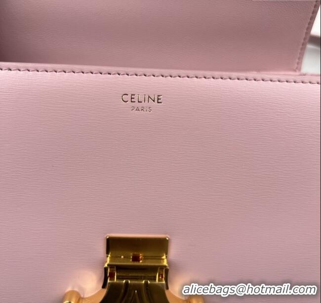 Original Cheap Celine Teen Triomphe Bag in Shiny Calfskin 188423 Sakura Pink 2025