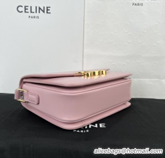 Original Cheap Celine Teen Triomphe Bag in Shiny Calfskin 188423 Sakura Pink 2025