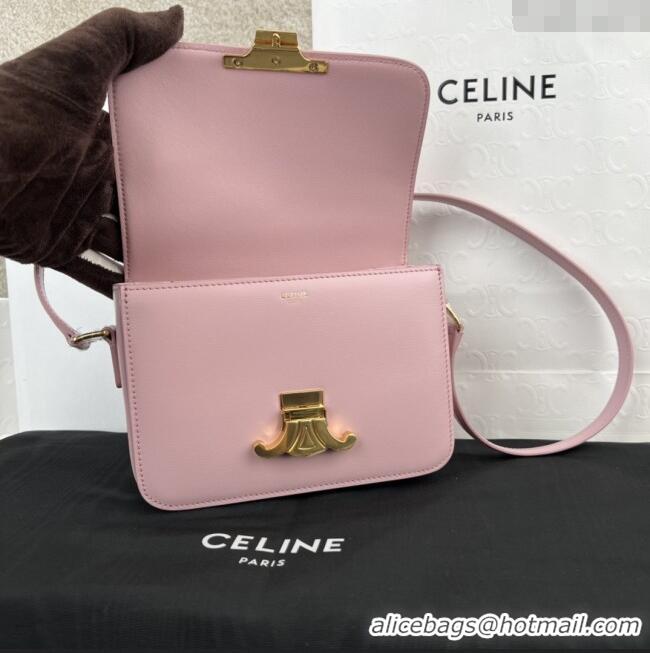Original Cheap Celine Teen Triomphe Bag in Shiny Calfskin 188423 Sakura Pink 2025