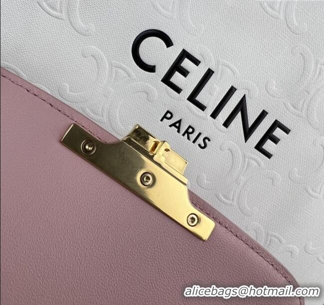 Original Cheap Celine Teen Triomphe Bag in Shiny Calfskin 188423 Sakura Pink 2025