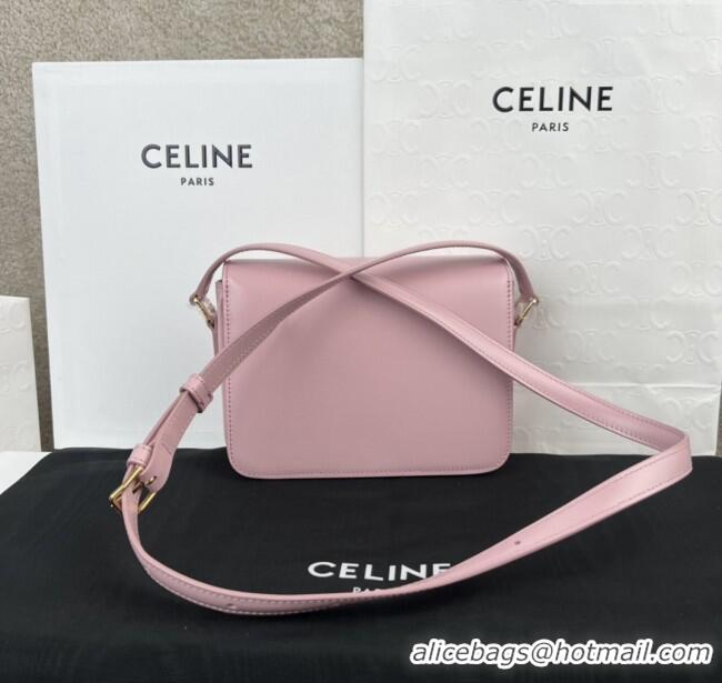 Original Cheap Celine Teen Triomphe Bag in Shiny Calfskin 188423 Sakura Pink 2025