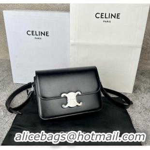 Discount Celine Teen Triomphe Bag in Shiny Calfskin 188423 Black/Silver 2025