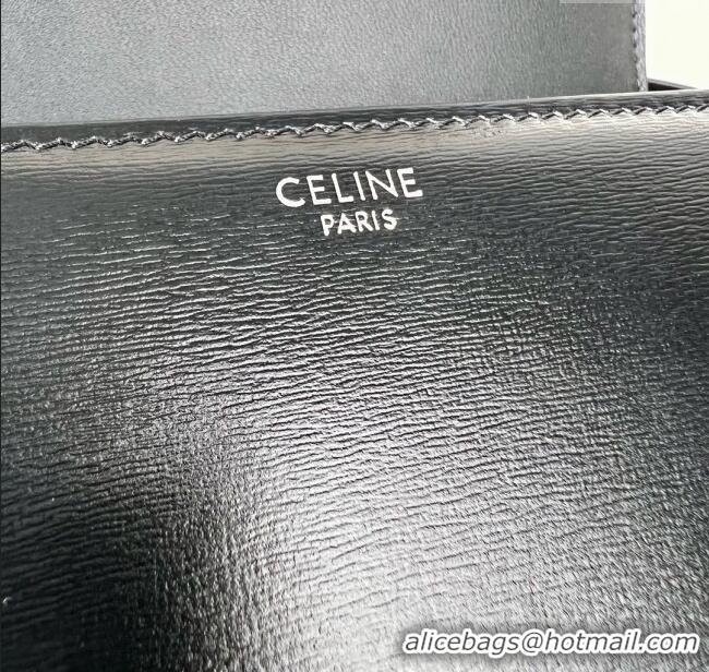 Discount Celine Teen Triomphe Bag in Shiny Calfskin 188423 Black/Silver 2025